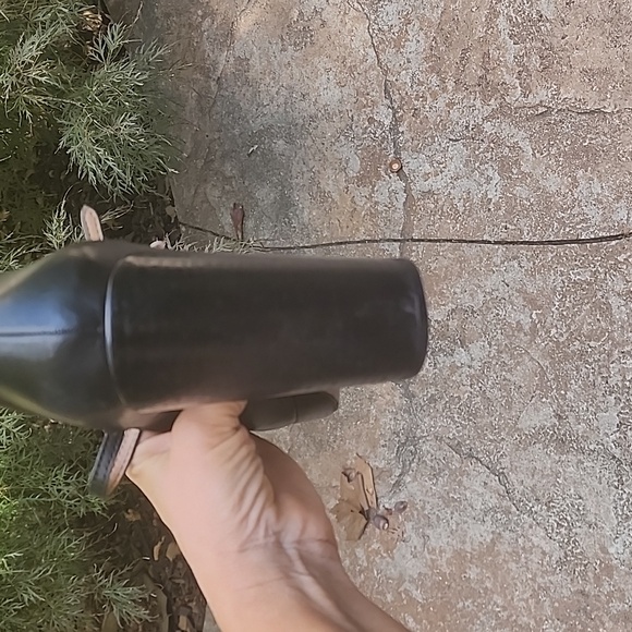 Coach Goldie Black Burnished Leather Updated Mary Jane Platform Heel 9.5 - Picture 7 of 15